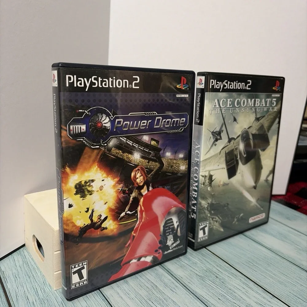 Ace Combat 5 The Unsung War & Power Drome Sony PlayStation 2 PS2 Bundle Games